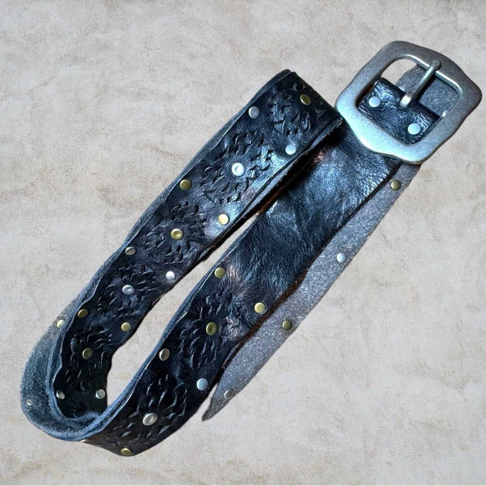 Super Soft Boho Lucky Brand Black Leather Belt - 45” long like new condition
